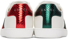 Gucci White Embroidered Bee Ace Sneakers