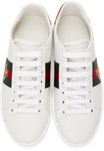 Gucci White Embroidered Bee Ace Sneakers