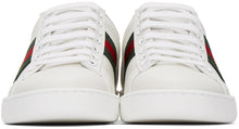 Gucci White Embroidered Bee Ace Sneakers