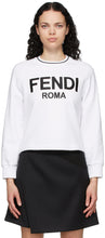 Fendi White Embroidered Logo Sweatshirt - Sweat-shirt de logo brodé blanc Fendi - 펜디 화이트 수 놓은 로고 스웨터