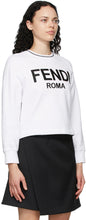 Fendi White Embroidered Logo Sweatshirt