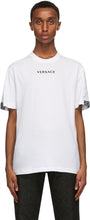 Versace White Embroidered Logo T-Shirt - T-shirt logo brodé en Versace Blanc - 베르사체 화이트 수 놓은 로고 티셔츠