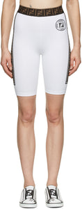 Fendi White Fendirama Cycling Shorts