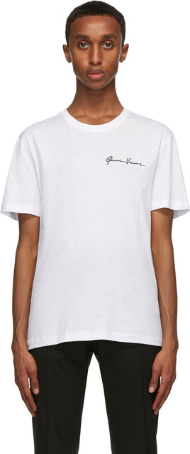 Versace White GV Signature T-Shirt - T-shirt Signature Versace White GV - 베르사체 화이트 GV 시그니처 티셔츠