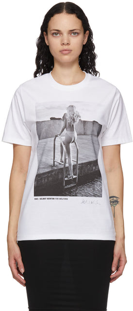 Wolford White Helmut Newton Edition Oversized T-Shirt - Wolford White Helmut Newton Edition T-shirt surdimensionné - Wolford White Helmut Newton Edition 대형 T 셔츠