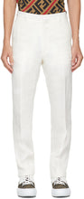 Fendi White Hemp Trousers - Pantalon de chanvre blanc Fendi - 펜디 화이트 대마 바지