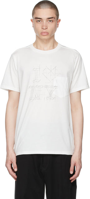 TAKAHIROMIYASHITA TheSoloist. White 'I Love NY' T-Shirt - Takahiromiyashita thesolois. T-shirt blanc 'j'aime NY' - Thesoloist 타카 하이로미 야시타. 화이트 '나는 뉴욕 티셔츠를 좋아합니다