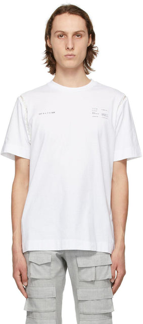 1017 ALYX 9SM White Insert Double Logo T-Shirt - 1017 T-shirt de logo double logo de l'alyx 9sm 9sm - 1017 ALYX 9SM 화이트 삽입 더블 로고 티셔츠