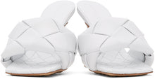 Bottega Veneta White Intrecciato Lido Heeled Sandals