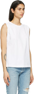 Citizens of Humanity White Jordana Rolled Sleeve Tank Top