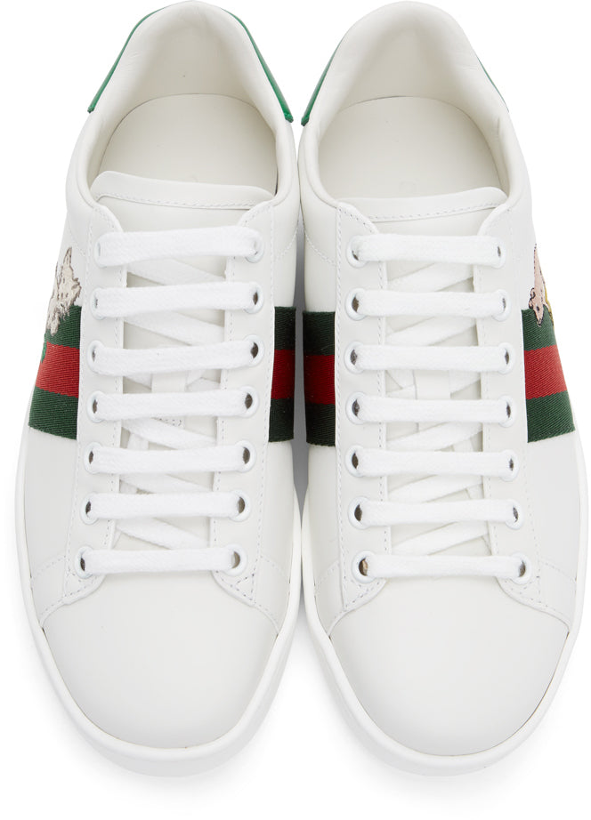 Gucci White Kitten Ace Sneakers