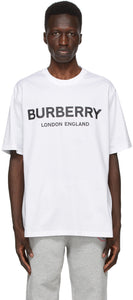 Burberry White Letchford Logo T-Shirt - Burberry White Letchford Logo T-shirt - 버버리 화이트 Letchford 로고 티셔츠