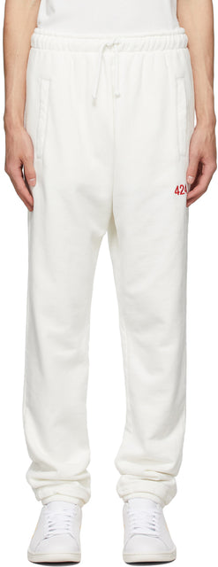 424 White Logo Lounge Pants - 424 pantalons de salon Logo blanc - 424 화이트 로고 라운지 바지