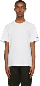 Moncler White Logo Sleeve T-Shirt - T-shirt à manches de logo blanc Moncler - 몬 클러 화이트 로고 슬리브 티셔츠