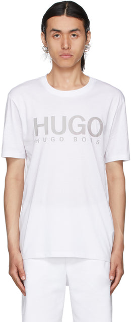 Hugo White Logo T-Shirt - T-shirt Hugo White Logo - 휴고 화이트 로고 티셔츠