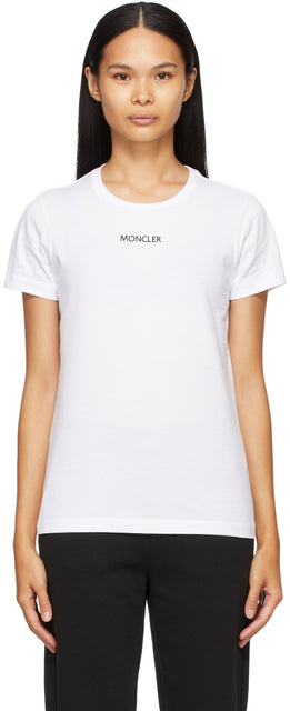 Moncler White Logo Type T-Shirt - T-shirt de type logo blanc Moncler - 몬 클러 화이트 로고 타입 T 셔츠