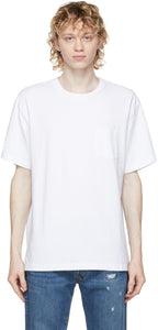 John Elliott White Lucky Pocket T-Shirt - T-shirt de poche chanceux de John Elliott Blanc - John Elliott White Lucky Pocket T 셔츠