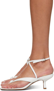 BY FAR White Mindy Heeled Sandals