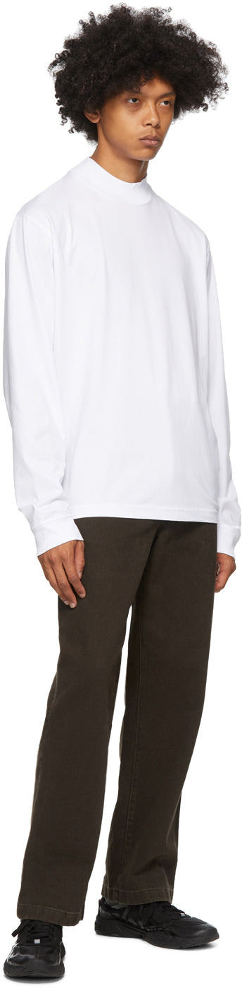 Acne Studios White Mock Neck Long Sleeve T-Shirt