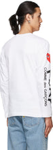 Comme des GarÃ§ons Play White Multi Hearts Big Logo Long Sleeve T-Shirt