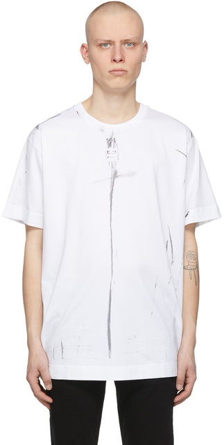 Givenchy White Oversized Trompe L'Å“il T-Shirt - T-shirt T-shirt T-shirt de T-shirt blanc surdimensionné blanc Å - Givenchy White 대형 Trompe L 'å 