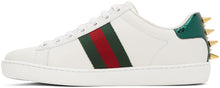 Gucci White Pearl Stud New Ace Sneakers