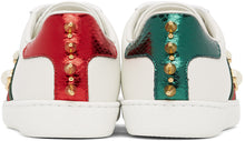 Gucci White Pearl Stud New Ace Sneakers