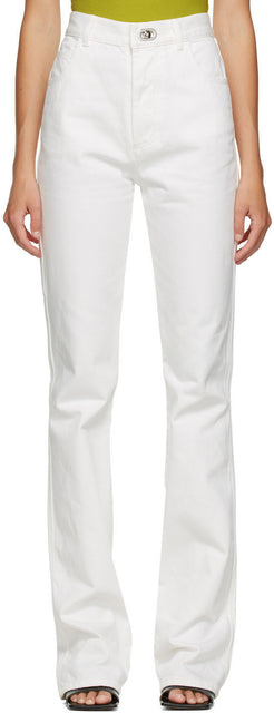 Bottega Veneta White Plain Straight Jeans