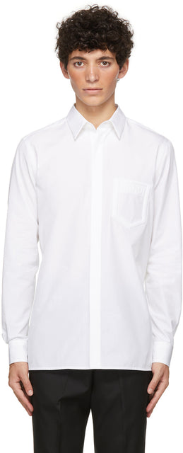 Fendi White Poplin Trompe L'Oeil Shirt - Fendi Blanche Poplin Trompe L'Oeil chemise - Fendi White Poplin Trompe L 'Oeil Shirt.