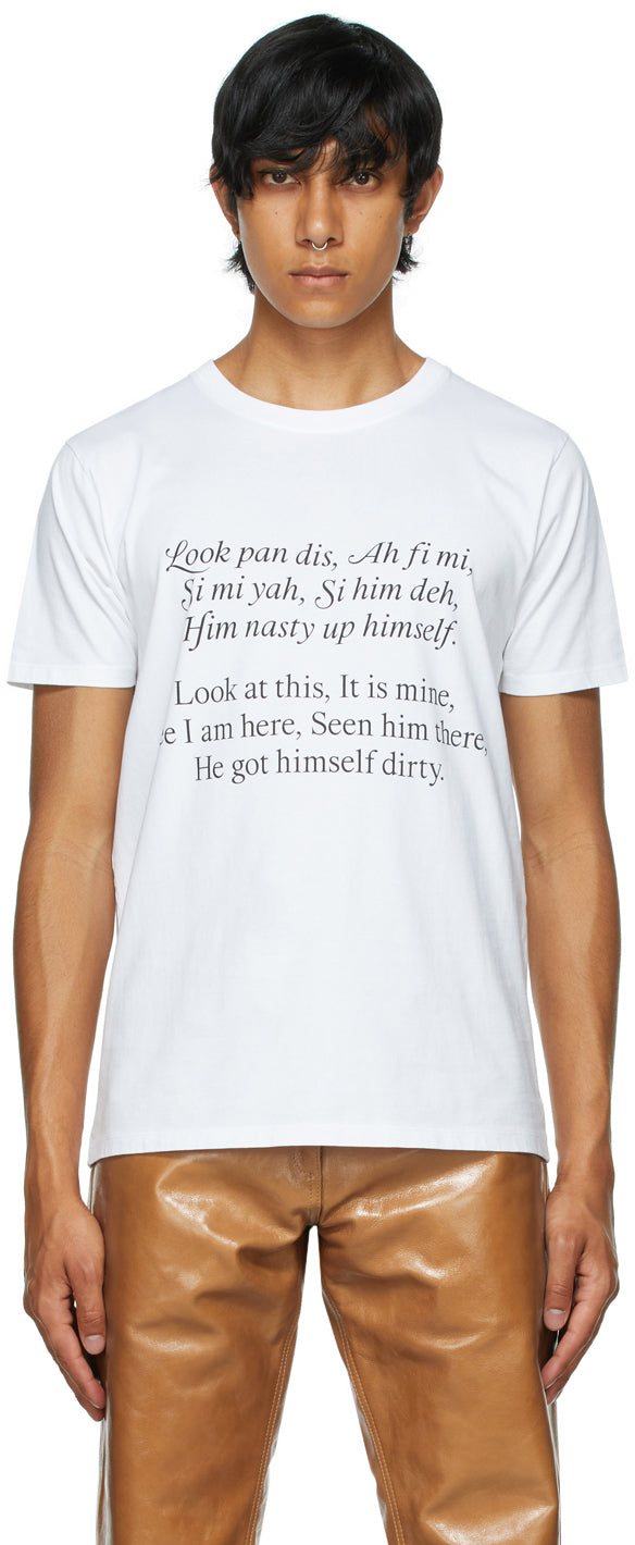 Bianca Saunders White Print Patois Translation T-Shirt – BlackSkinny