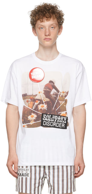 Raf Simons White Print 'Solidarity Disorder' T-Shirt - T-shirt RAF SIMONS SIMONS 'T-shirt 