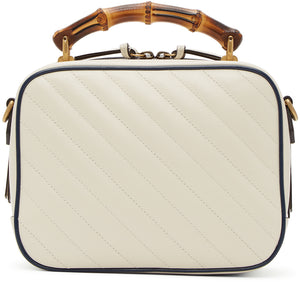 Gucci White Quilted GG Marmont 2.0 Top Handle Bag