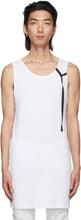 Ann Demeulemeester White Ribbon Seva Tank Top - Ann Demeulemeester Blanc Ruban Seva Débardeur - Ann Demeulemeester 화이트 리본 SEVA 탱크 탑