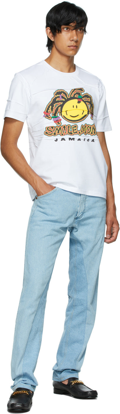 Bianca Saunders White Ruched Tourist Jamaica T-Shirt