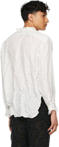 Judy Turner White Silk Ruffle Shirt