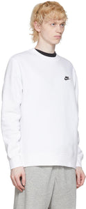 Nike White Sportswear Club Sweatshirt