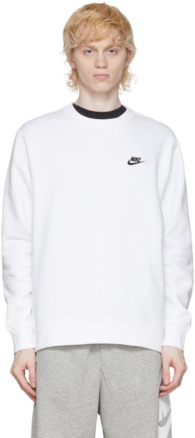 Nike White Sportswear Club Sweatshirt - Sweat-shirt Nike White Sportswear Club - 나이키 화이트 스포츠웨어 클럽 스웨터