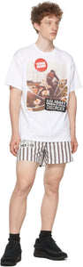 Raf Simons White Striped Patch Boxer Shorts