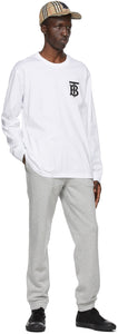 Burberry White TB Monogram Atherton Long Sleeve T-Shirt