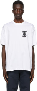 Burberry White TB Monogram Emerson T-Shirt - T-shirt Emerson Monogramme Burberry White Tb Monogram - 버버리 화이트 TB 모노그램 에머슨 티셔츠