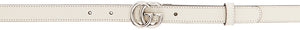 Gucci White Thin GG Marmont Belt - Gucci blanche mince gg marmont ceinture - 구찌 화이트 얇은 GG Marmont Belt.