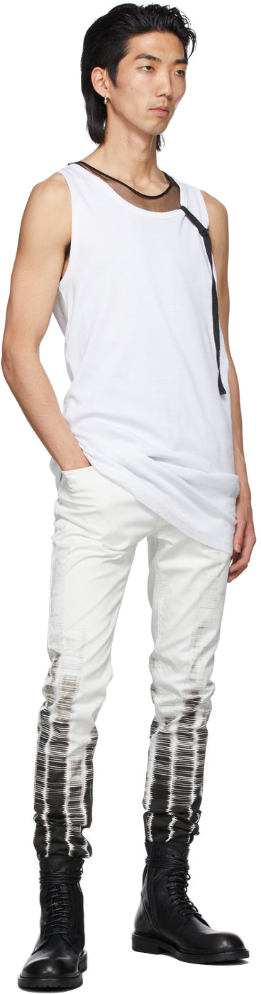Ann Demeulemeester White Tie-Dye Jeans – BlackSkinny