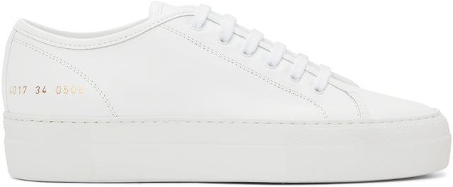 Common Projects White Tournament Low Super Sneakers - Projets communs Tournoi White Tournoi Low Super Sneakers - 공통 프로젝트 화이트 토너먼트 낮은 슈퍼 스니커즈