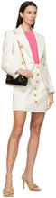 Balmain White Tweed 6-Button Blazer