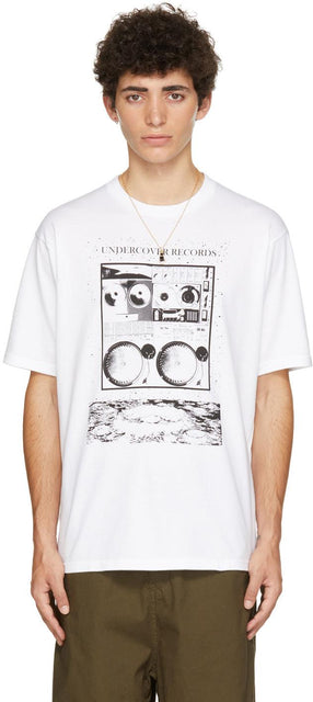 Undercover White 'Undercover Records' T-Shirt - T-shirt sous couverture blanc 'sous couverture' - Undercover White 'Undercover Records'T 셔츠