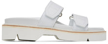 Dries Van Noten White Velcro Strap Sandals - Sèche sandales blanches velcro blanchies - 화이트 벨크로 스트랩 샌들 밴 알코올 밴 밴을 건조시킵니다