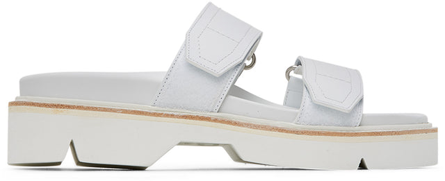Dries Van Noten White Velcro Strap Sandals - Sèche sandales blanches velcro blanchies - 화이트 벨크로 스트랩 샌들 밴 알코올 밴 밴을 건조시킵니다