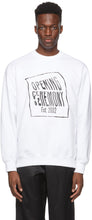 Opening Ceremony White Warped Logo Sweatshirt - Cérémonie d'ouverture Sweat-shirt Blanc Warped Logo - 열기 의식 화이트 워 린 로고 스웨터