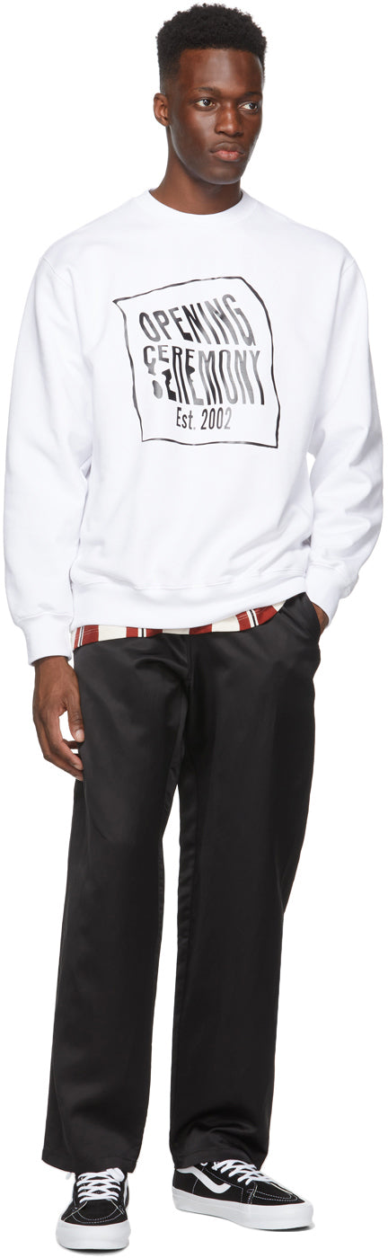 Opening Ceremony White Warped Logo Sweatshirt