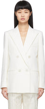 Saint Laurent White Wool Double-Breasted Blazer